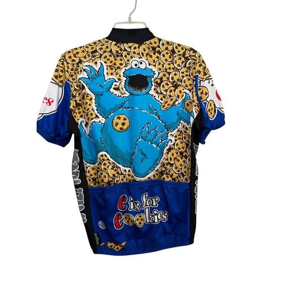 Vintage Pearl Izumi Cookie Monster Bike Hype Street 2005 Sesame Street Jersey M - Picture 3 of 7
